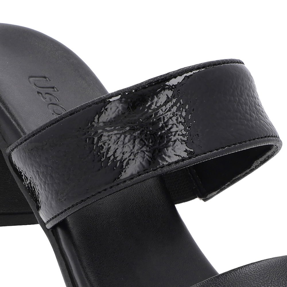 Tamanco Preto Salto Bloco Tiras Preto 4