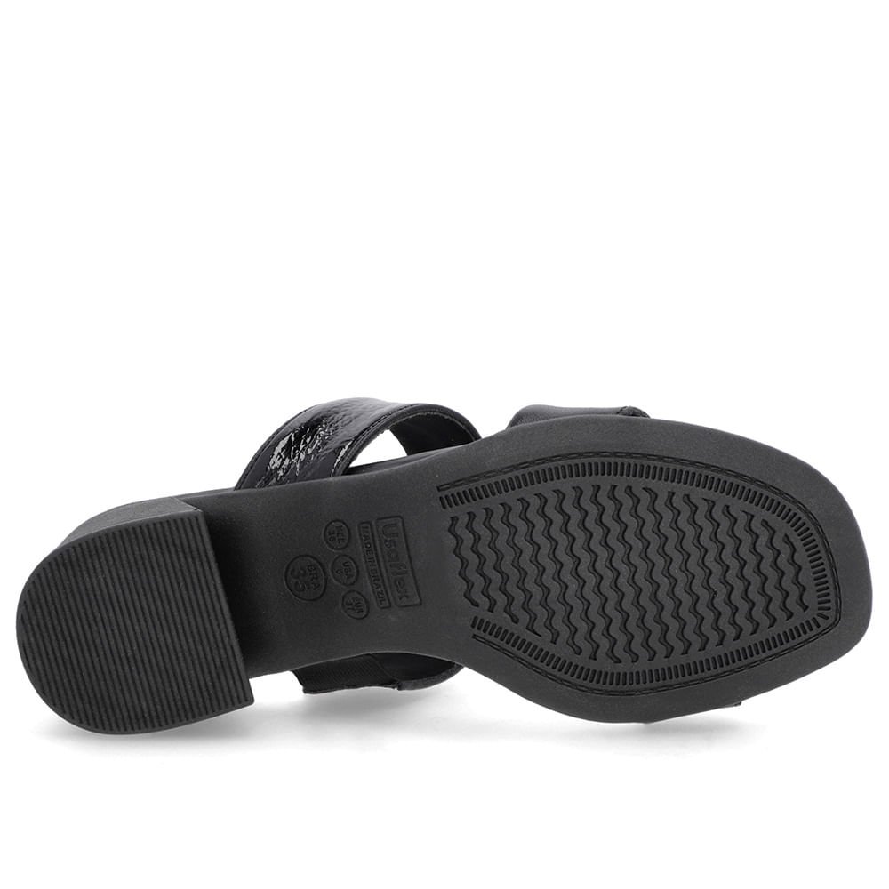 Tamanco Preto Salto Bloco Tiras Preto 5