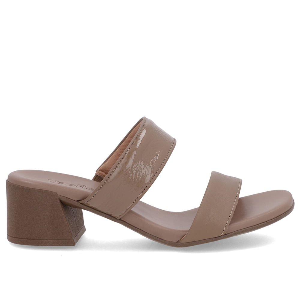 Tamanco Marrom Salto Bloco Tiras Marrom 1