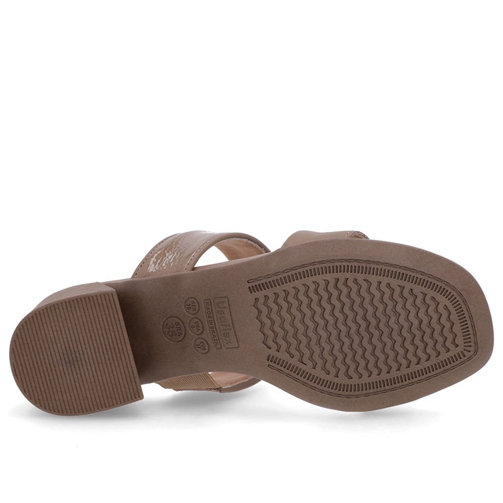 Tamanco Marrom Salto Bloco Tiras Marrom 5