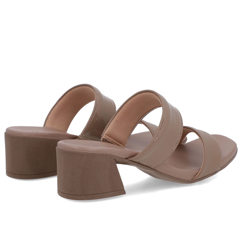 Tamanco Marrom Salto Bloco Tiras Marrom 3