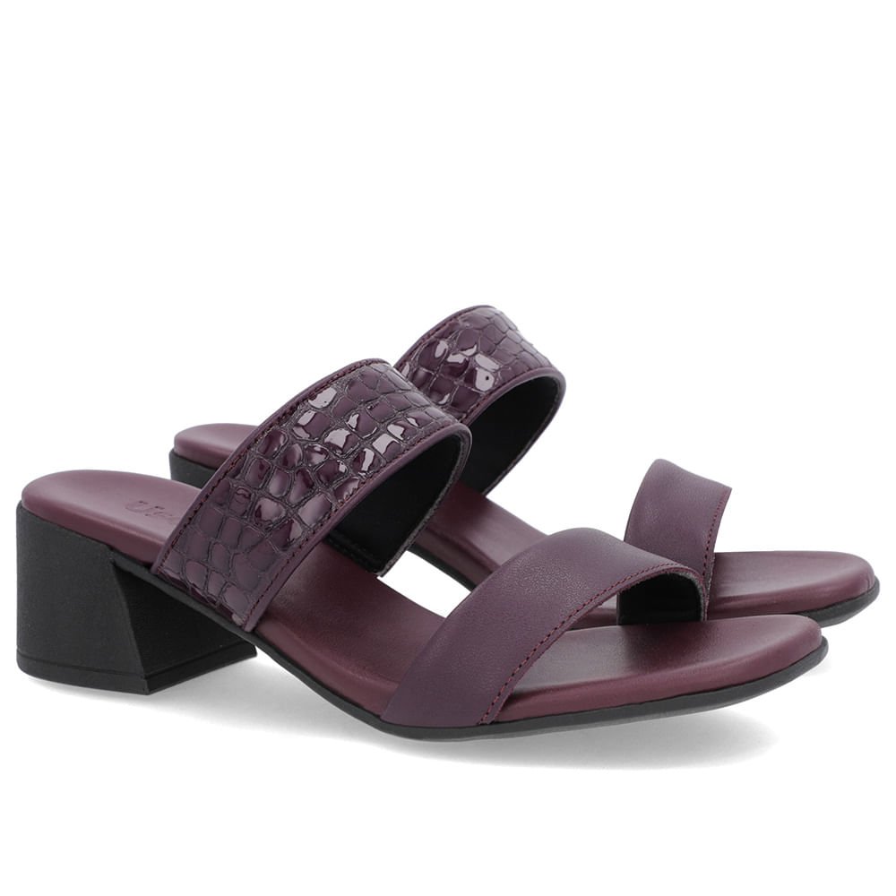 Tamanco Roxo Salto Bloco Tiras Roxo 2