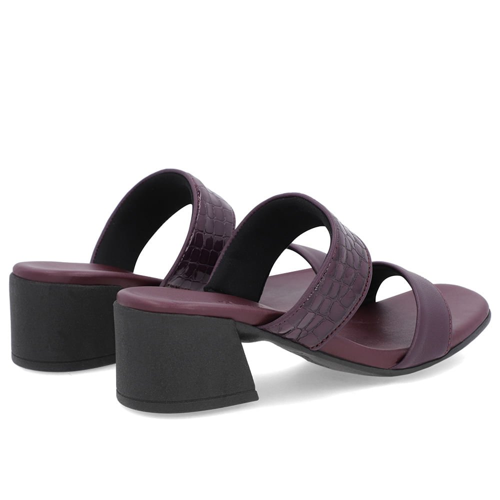 Tamanco Roxo Salto Bloco Tiras Roxo 3