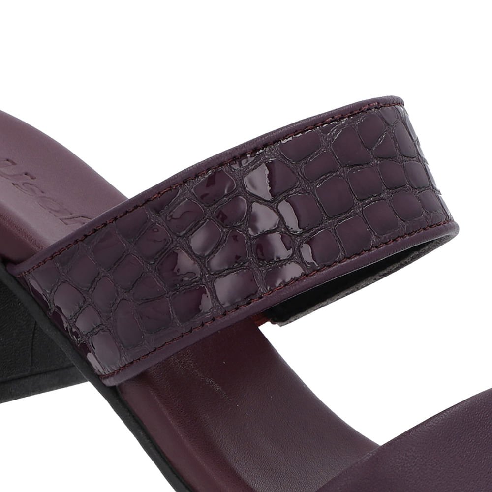 Tamanco Roxo Salto Bloco Tiras Roxo 4