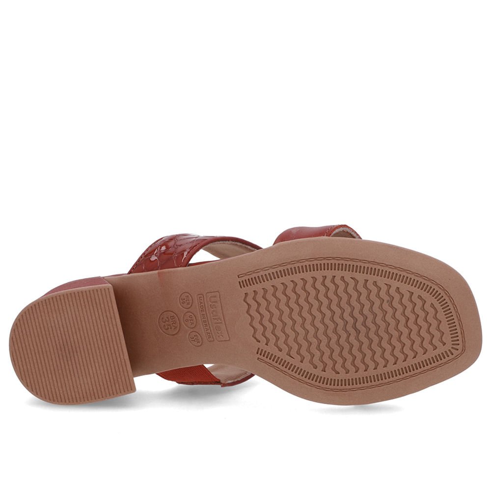 Tamanco Marrom Salto Bloco Tiras Marrom 5