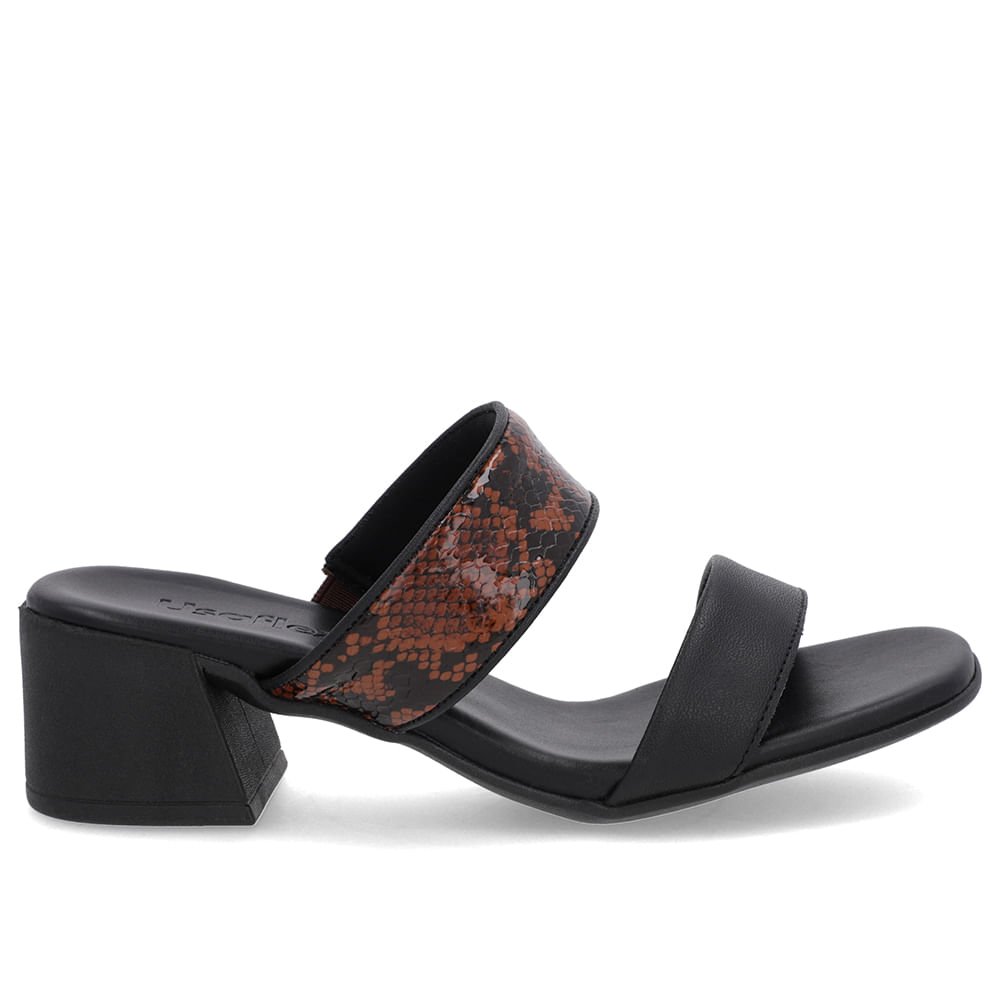 Tamanco Animal Print Salto Bloco Tiras