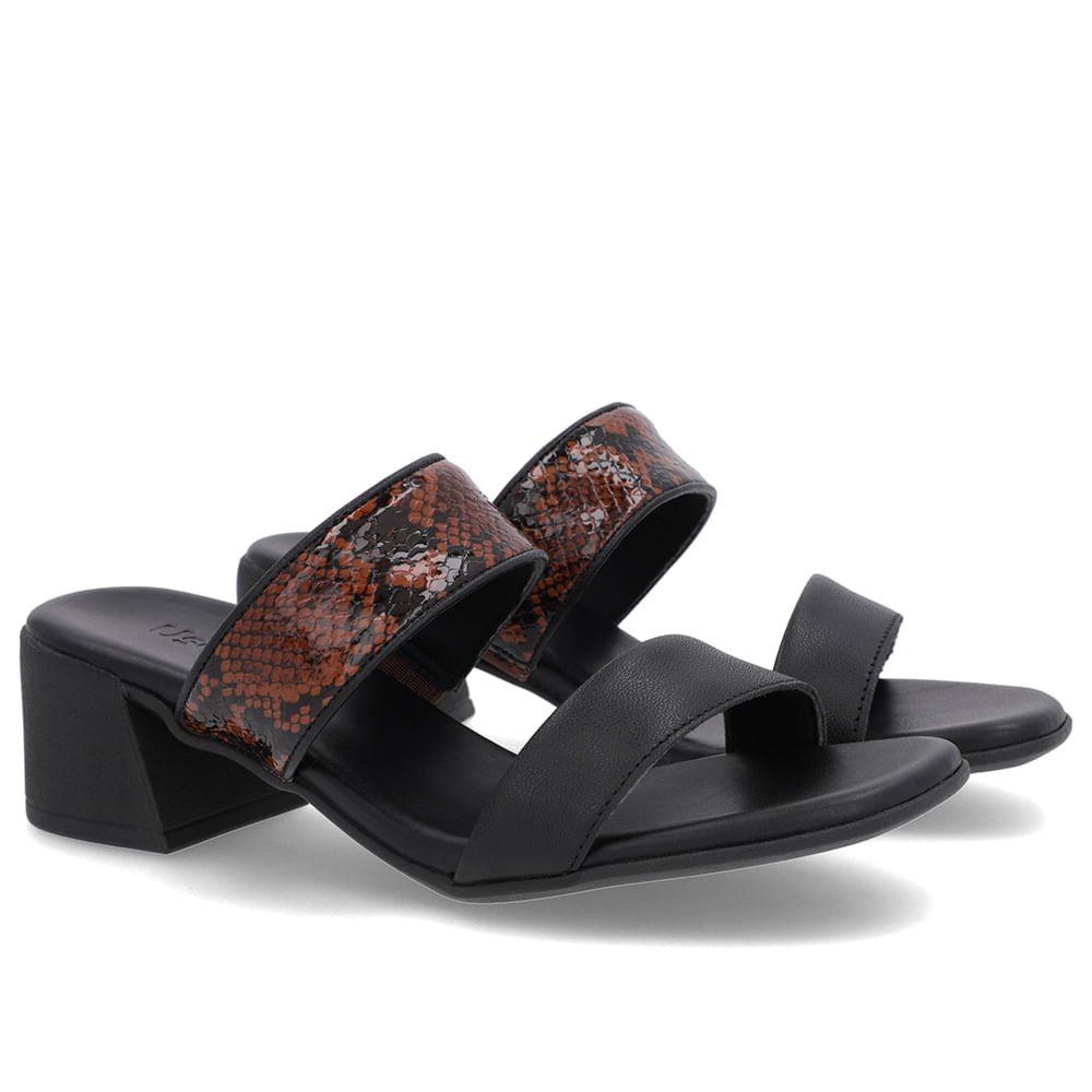 Tamanco Animal Print Salto Bloco Tiras Animal Print 2