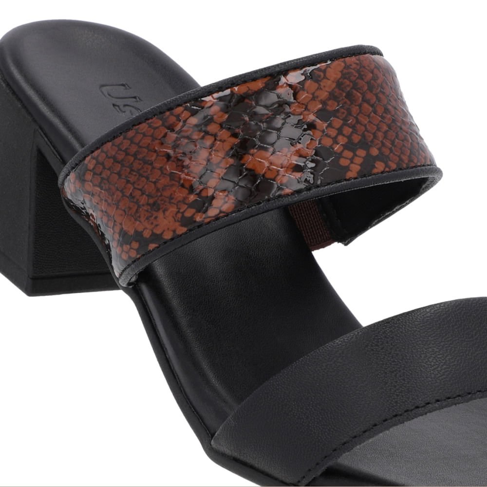 Tamanco Animal Print Salto Bloco Tiras Animal Print 4