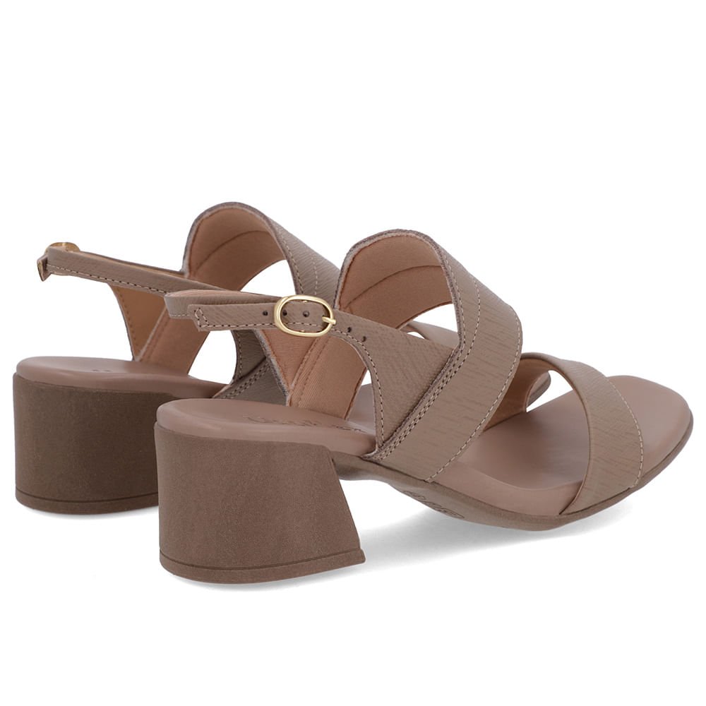 Sandália Marrom Couro Salto Bloco Detalhe Tira Marrom 3