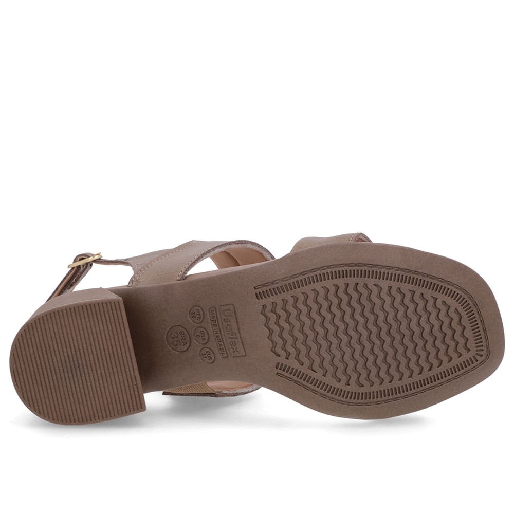 Sandália Marrom Couro Salto Bloco Detalhe Tira Marrom 5