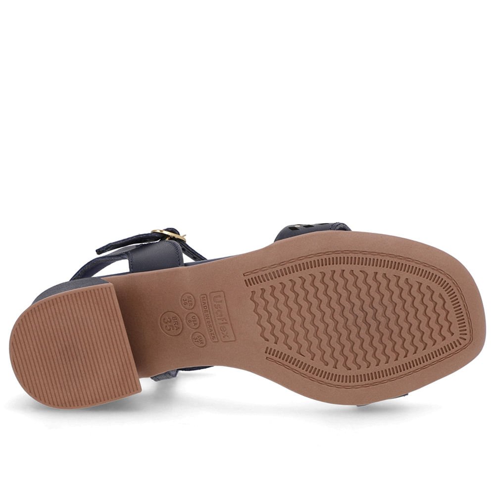 Sandália Azul Couro Detalhe Laser Rebite Azul 5