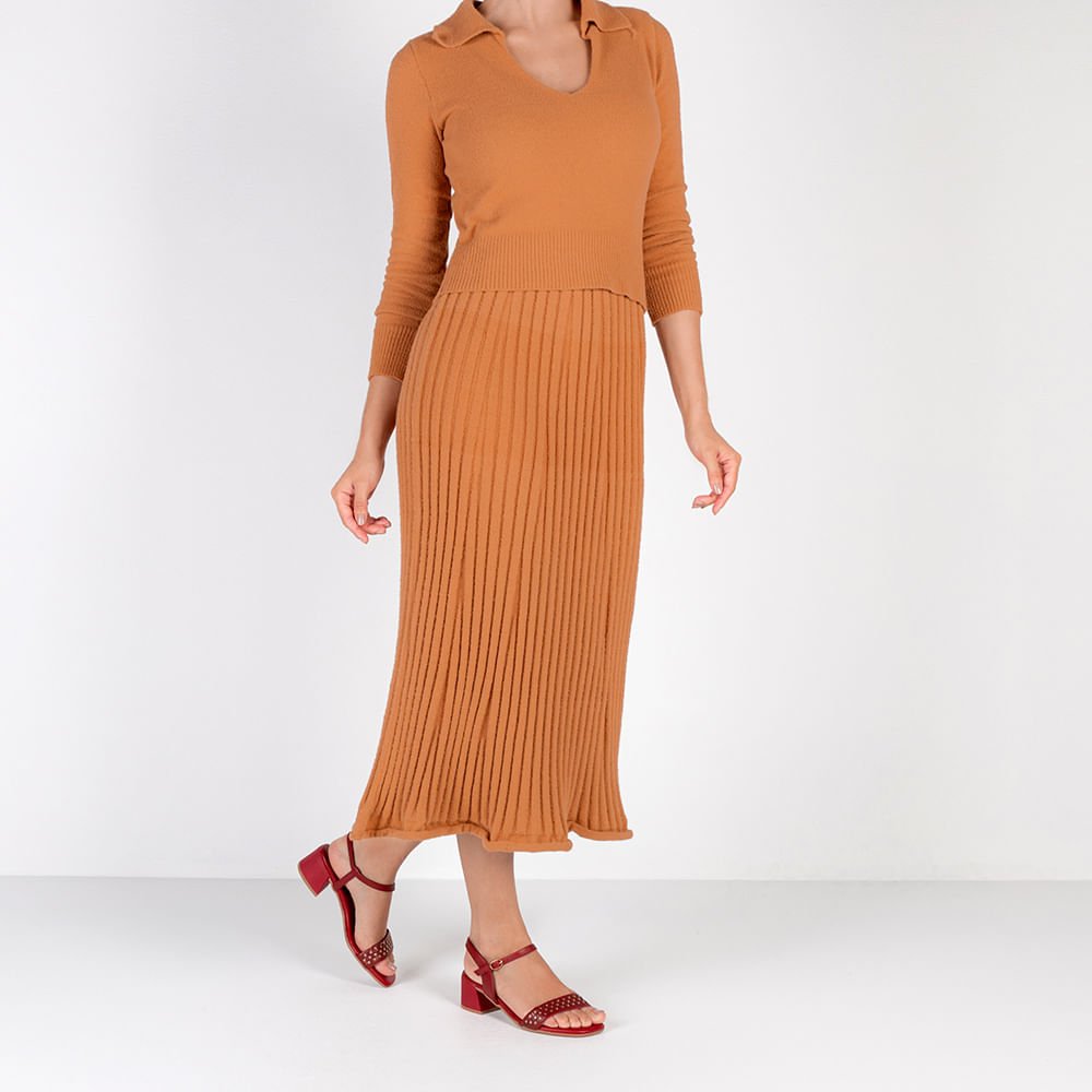 Sandália Vermelha Couro Detalhe Laser Rebite Vermelho 4