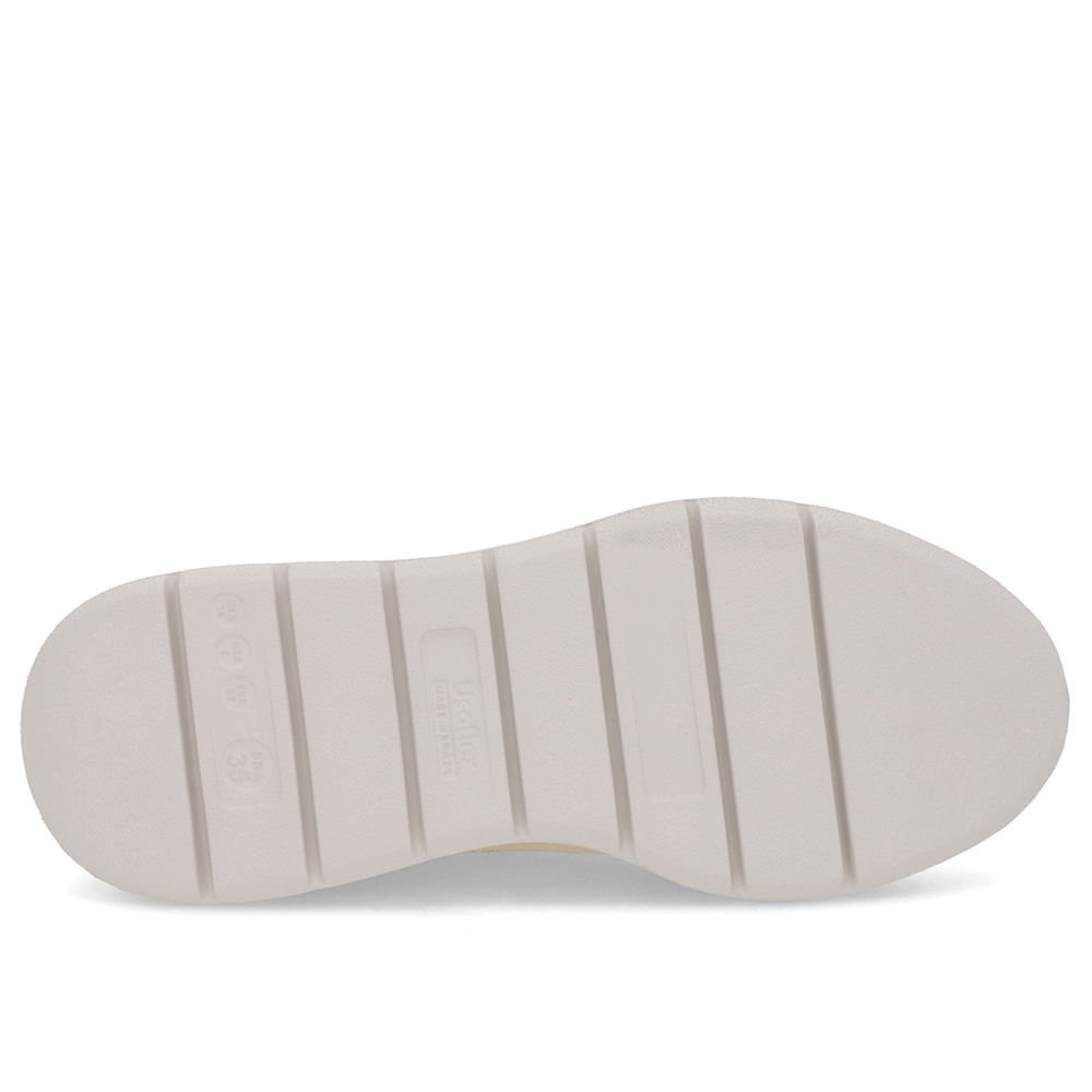 Tênis Dourado Couro Sola Clara Zíper Dourado 5