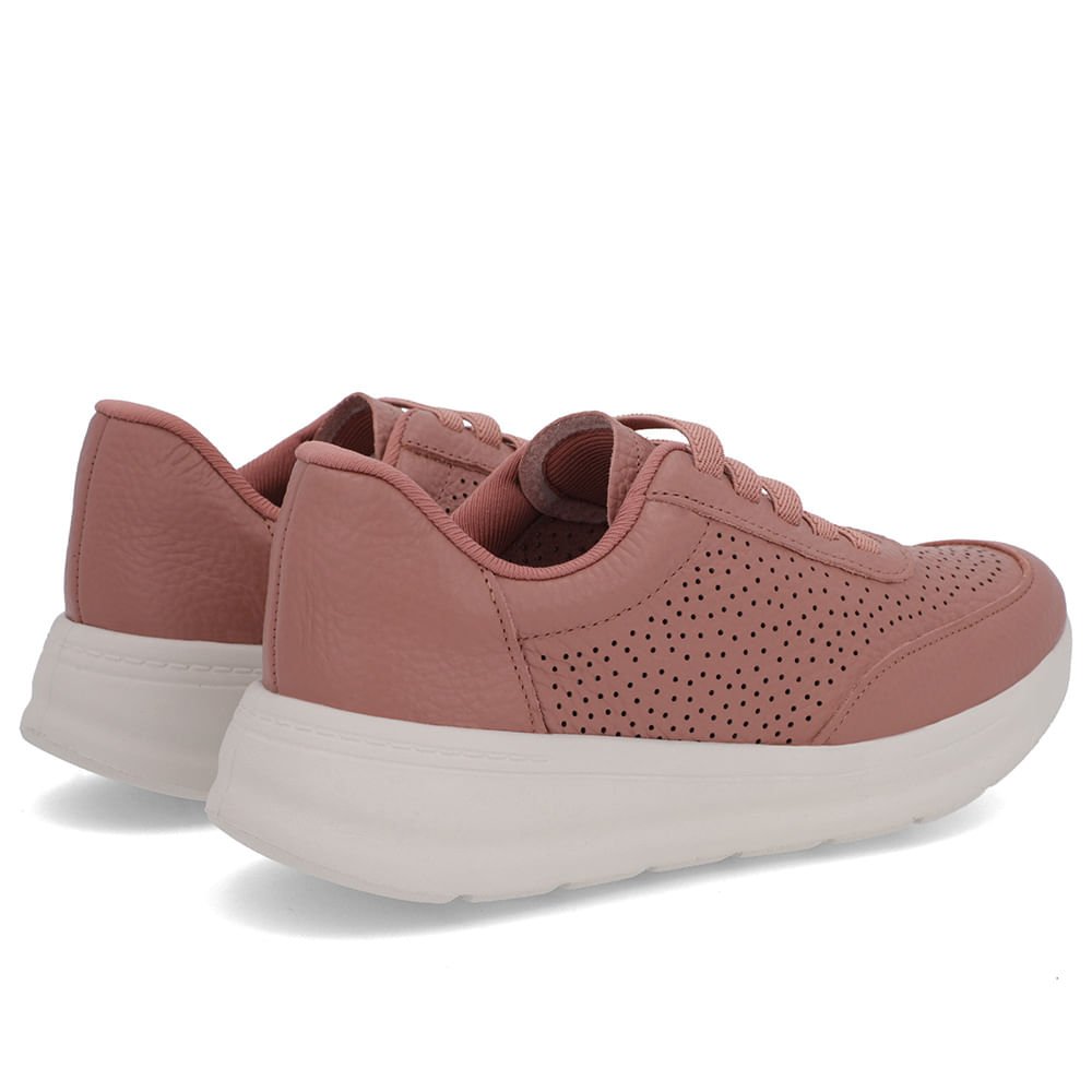 Tênis Urbano Rosa Couro Furos Rosa 3
