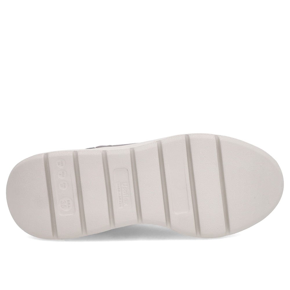 Tênis Casual Aço Couro Detalhe Elastano Cinza 5