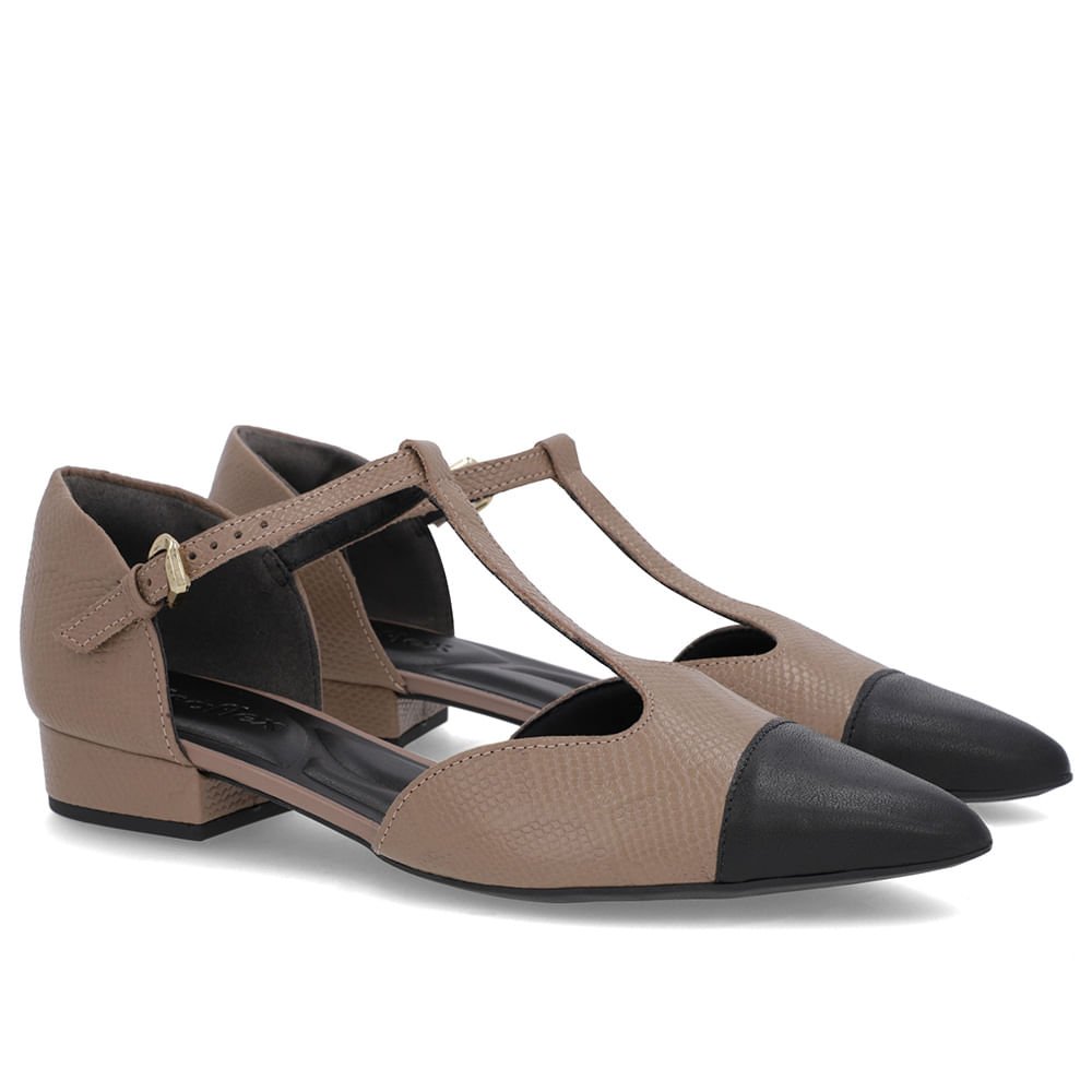 Scarpin Marrom Couro Salto Bloco Fechado Marrom 2