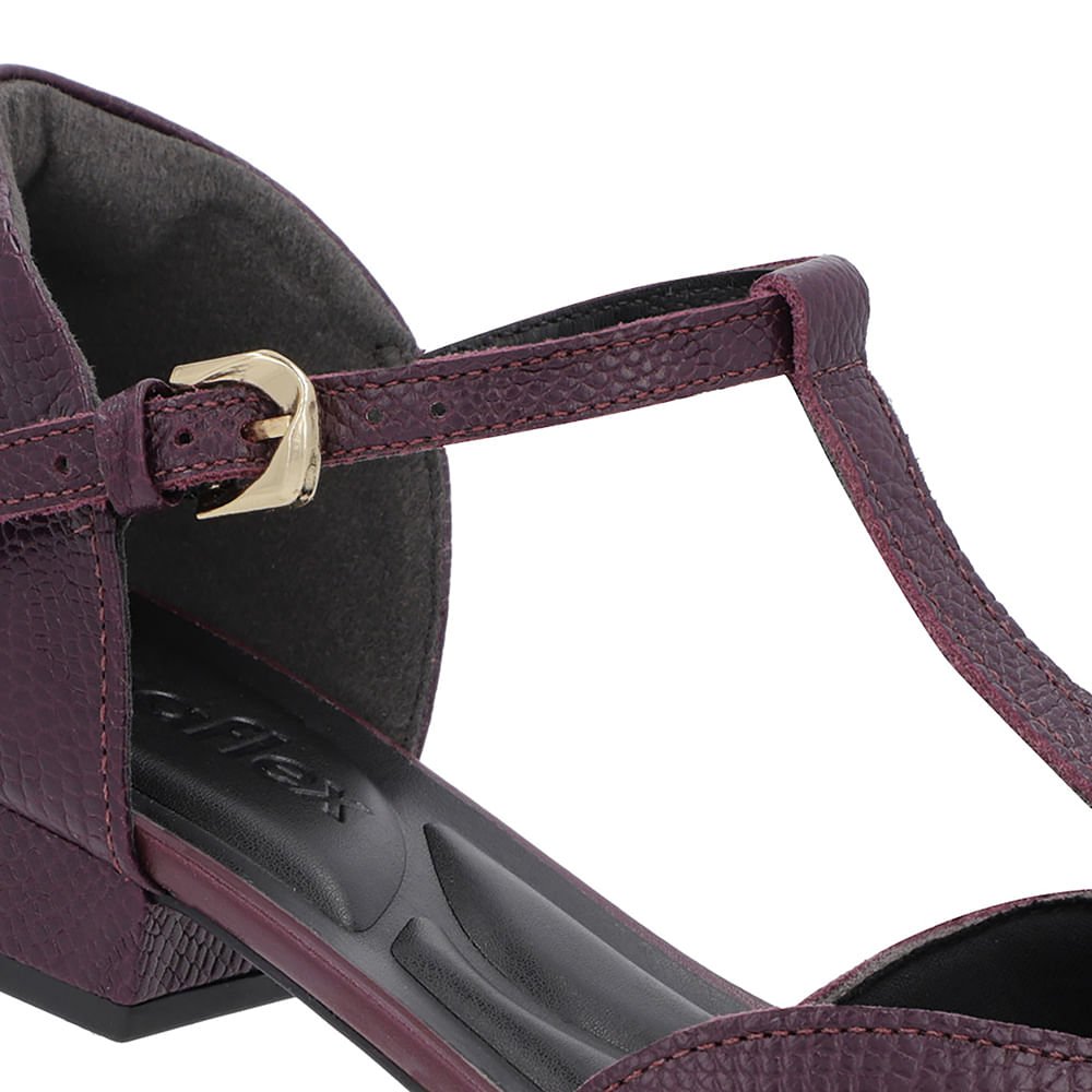 Scarpin Roxo Couro Salto Bloco Fechado Roxo 4
