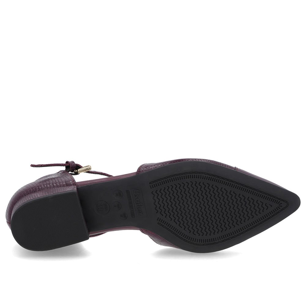Scarpin Roxo Couro Salto Bloco Fechado Roxo 5