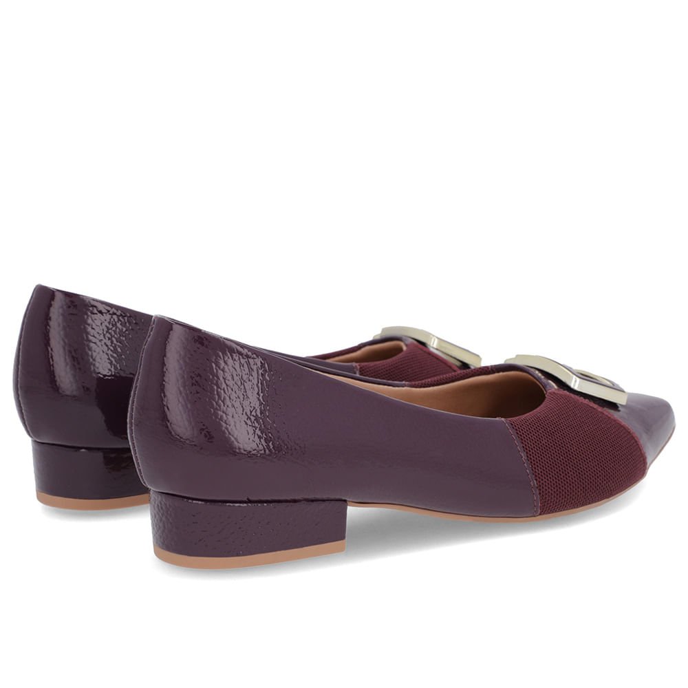 Scarpin Roxo Verniz Bico Fino Enfeite Roxo 3