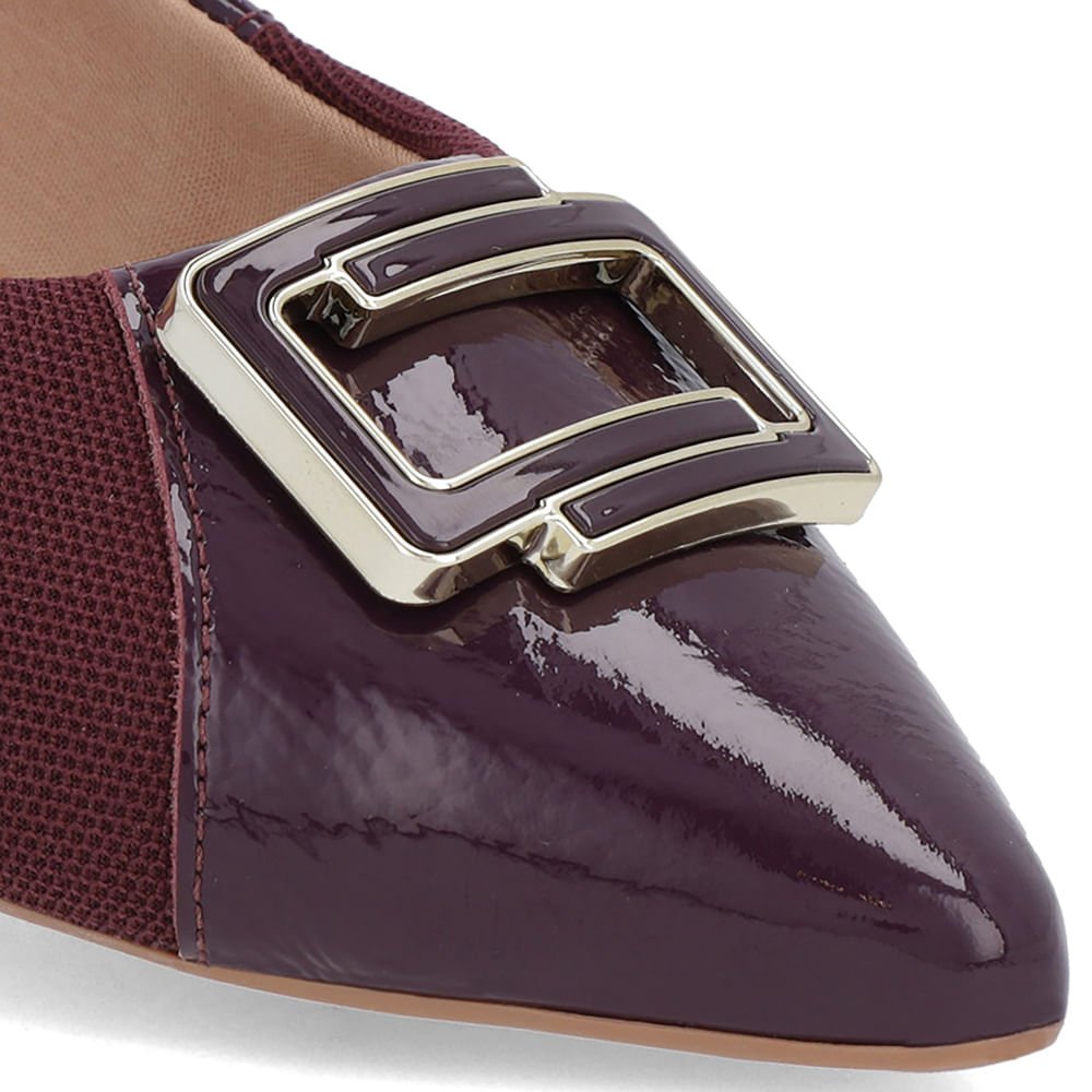 Scarpin Roxo Verniz Bico Fino Enfeite Roxo 4