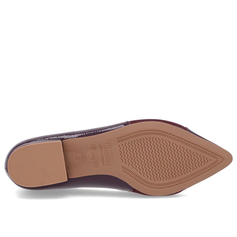 Scarpin Roxo Verniz Bico Fino Enfeite Roxo 5