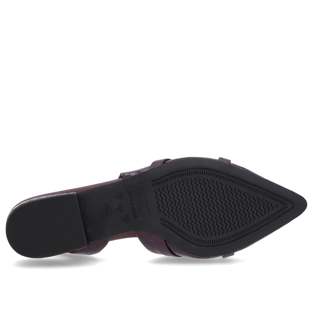 Slingback Roxo Semi Aberto Couro Croco Tiras Roxo 5