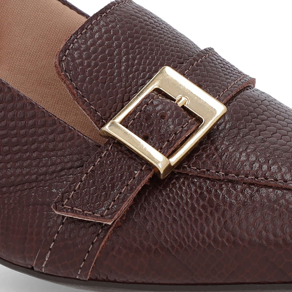 Slingback Marrom Tira Calcanhar Couro Marrom 4