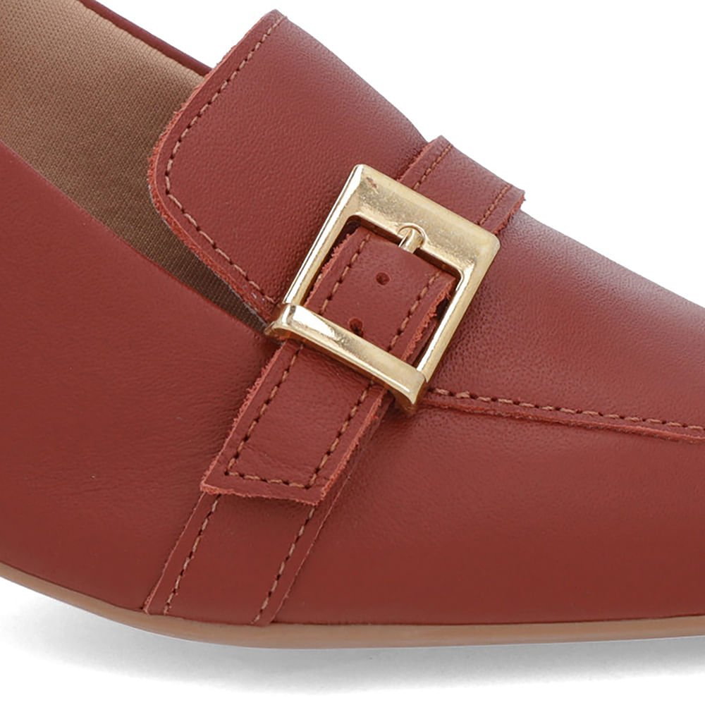 Slingback Marrom Tira Calcanhar Couro Marrom 4