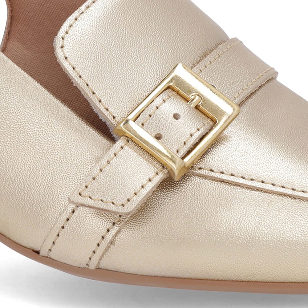 Slingback Dourado Tira Calcanhar Couro Dourado 4