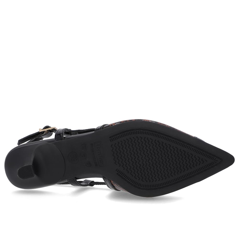 Slingback Animal Print Salto Kitten Couro Animal Print 5