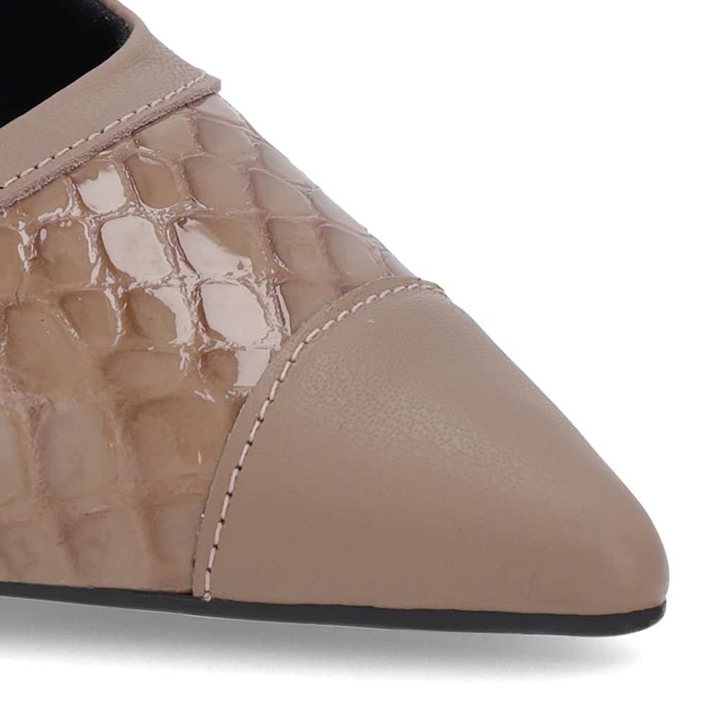 Slingback Marrom Salto Kitten Couro Croco Marrom 4