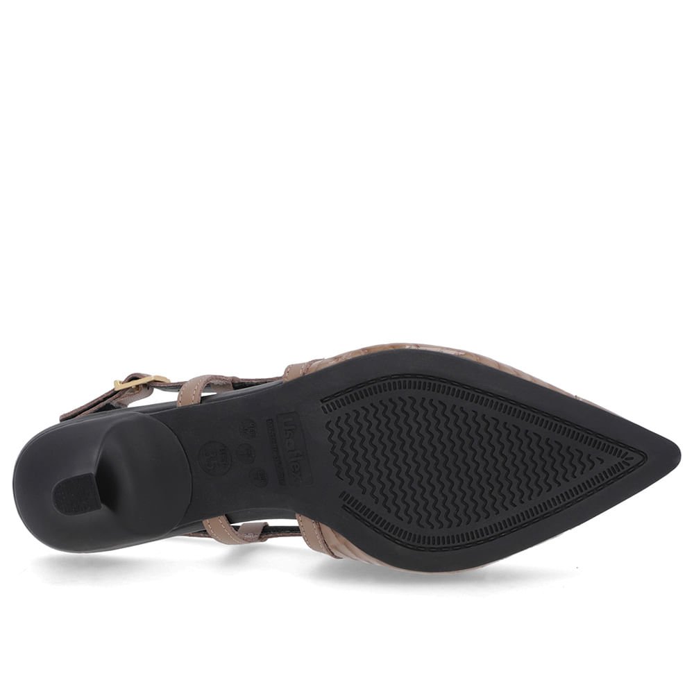 Slingback Marrom Salto Kitten Couro Croco Marrom 5