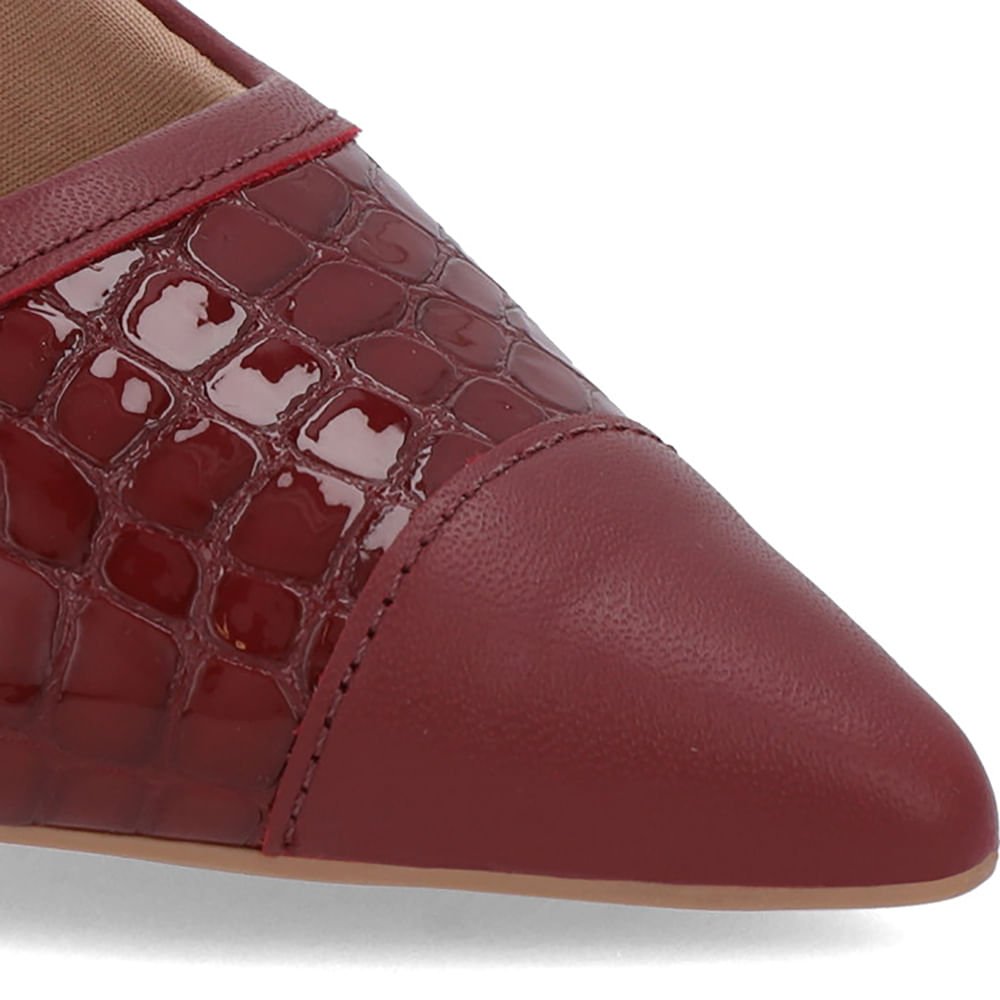 Slingback Vermelho Salto Kitten Couro Croco Vermelho 4