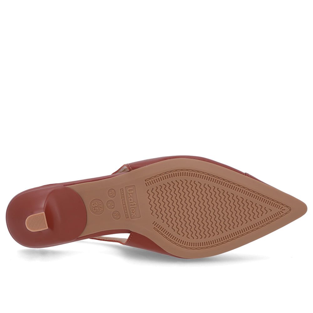 Slingback Marrom Salto Kitten Semi Aberto Couro Marrom 5