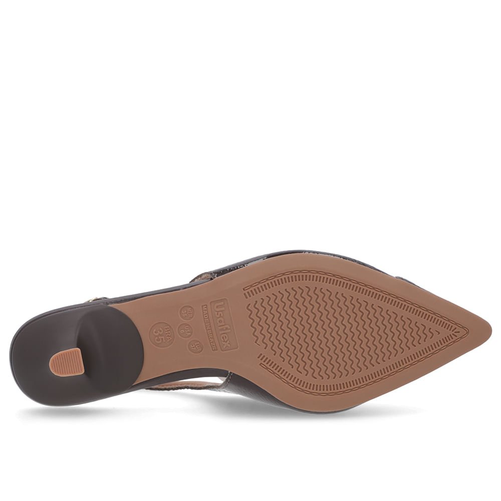 Slingback Marrom Salto Kitten Semi Aberto Verniz Marrom 5