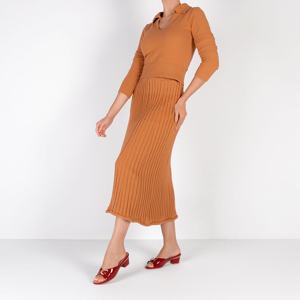 Tamanco Vermelho Couro Enfeite Vermelho 4