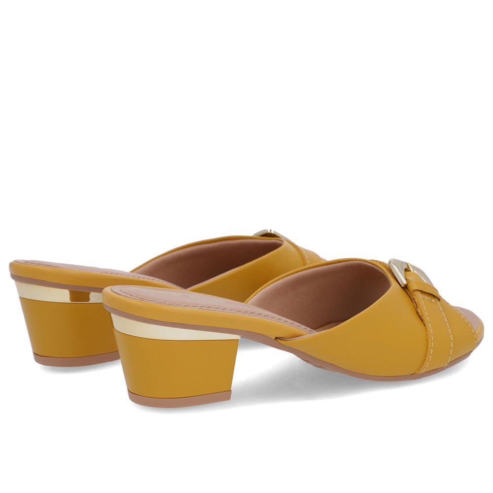 Tamanco Amarelo Couro Enfeite Amarelo 3
