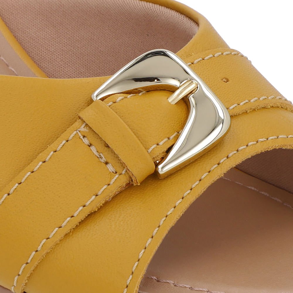 Tamanco Amarelo Couro Enfeite Amarelo 4