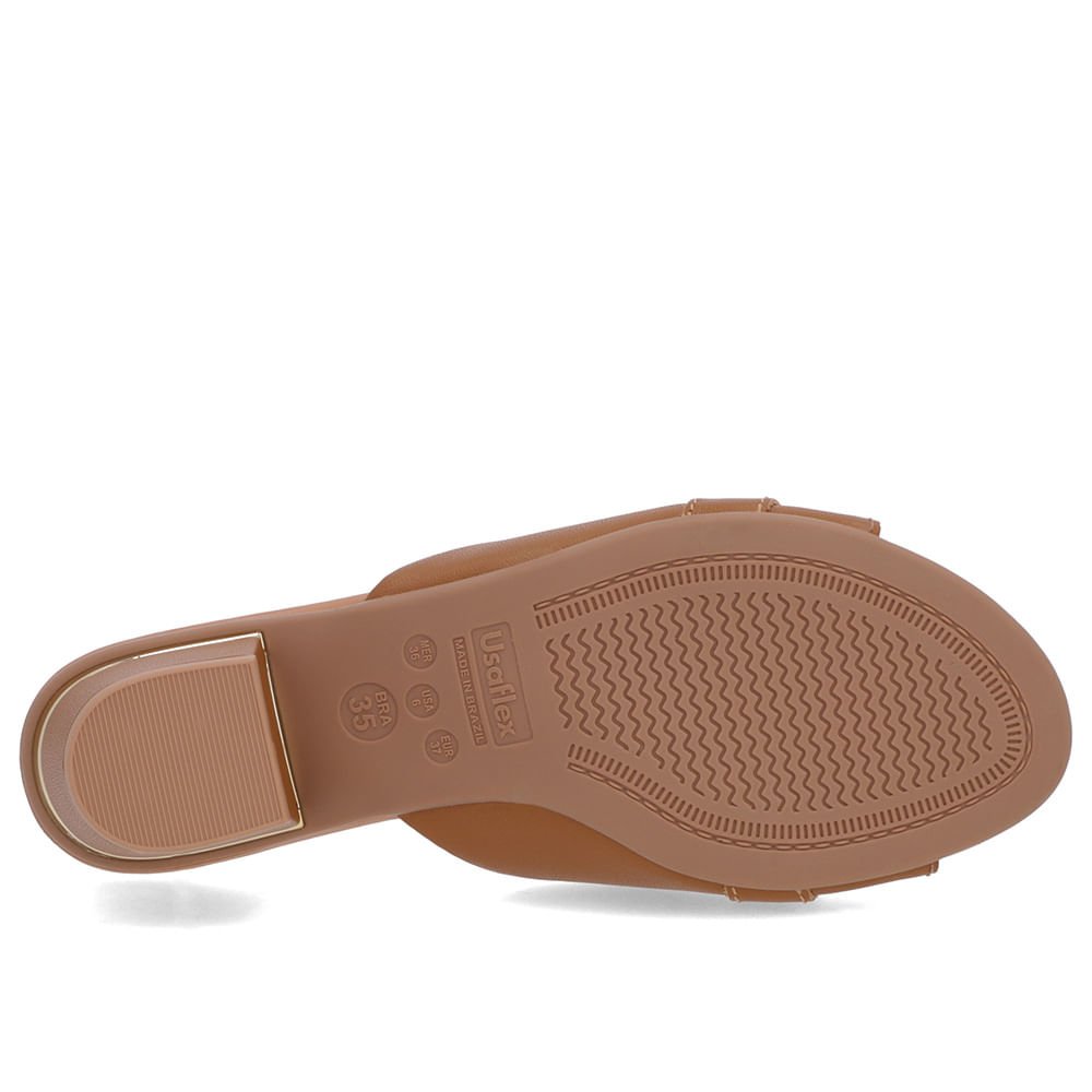 Tamanco Marrom Couro Enfeite Marrom 5