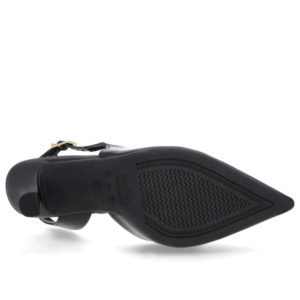 Slingback Preto Laço Verniz Preto 5