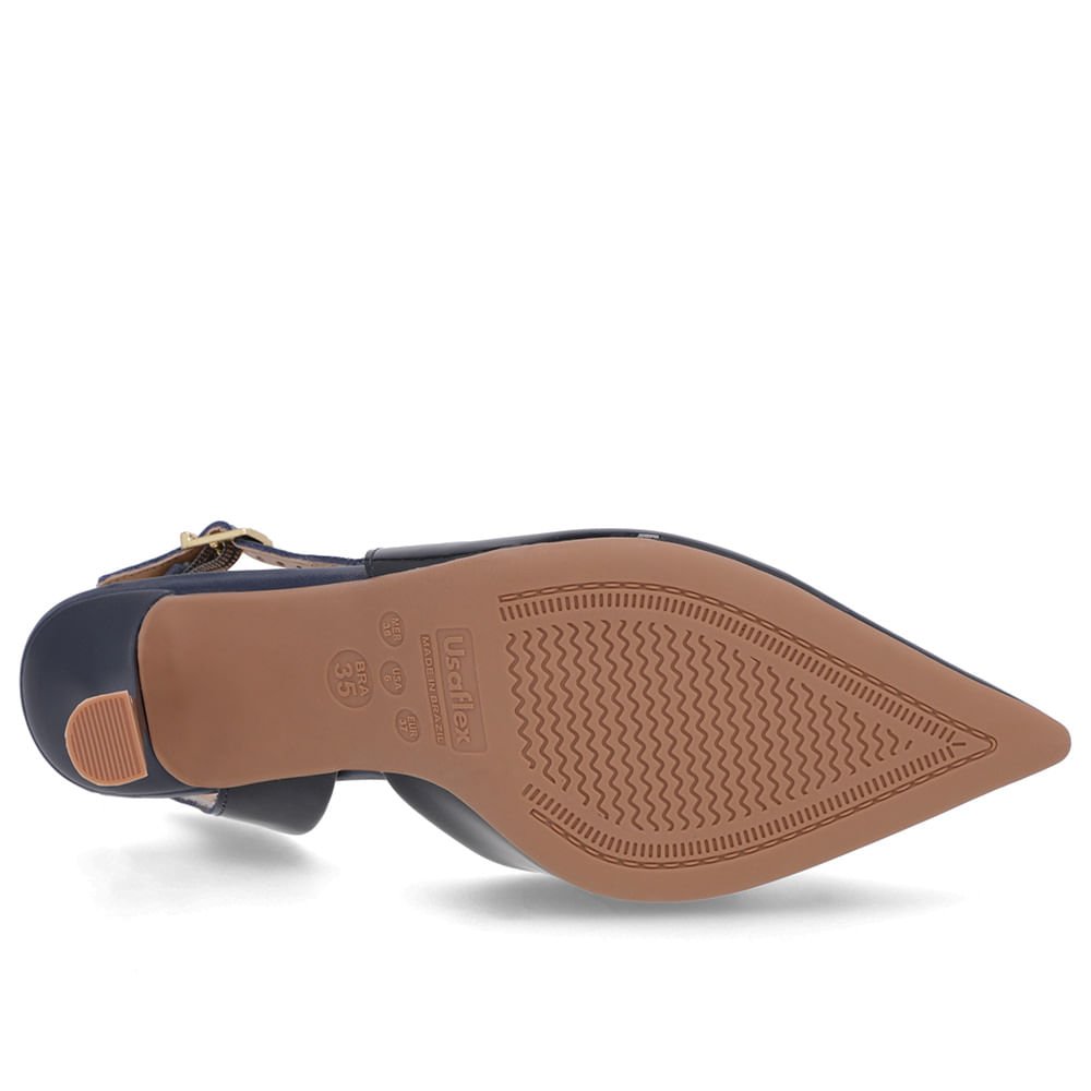 Slingback Azul Laço Verniz Azul 5