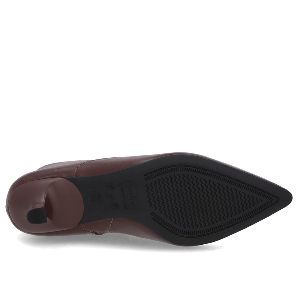 Bota Bico Fino Salto Kitten Marrom Couro Marrom 5