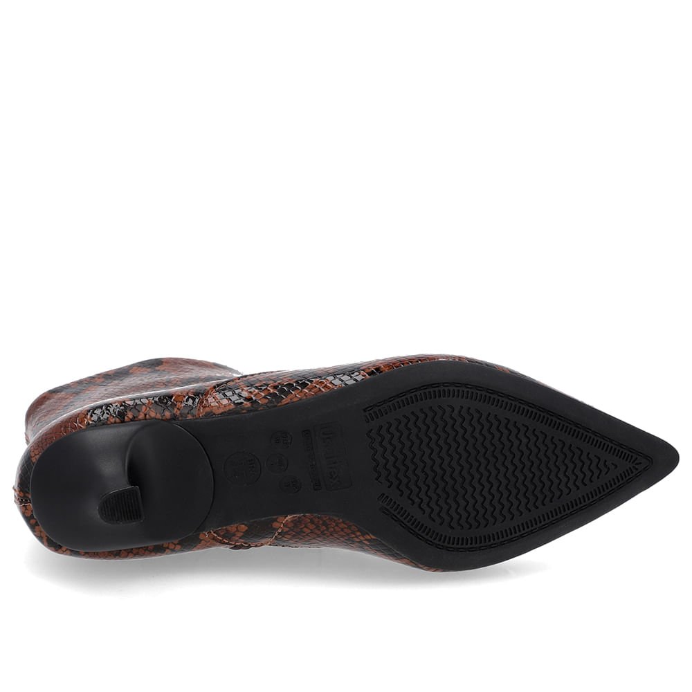 Bota Bico Fino Salto Kitten Animal Print Couro Animal Print 5