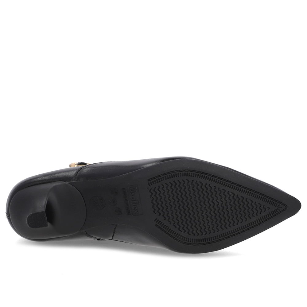 Bota Bico Fino Salto Kitten Preta Couro Tiras Preto 5