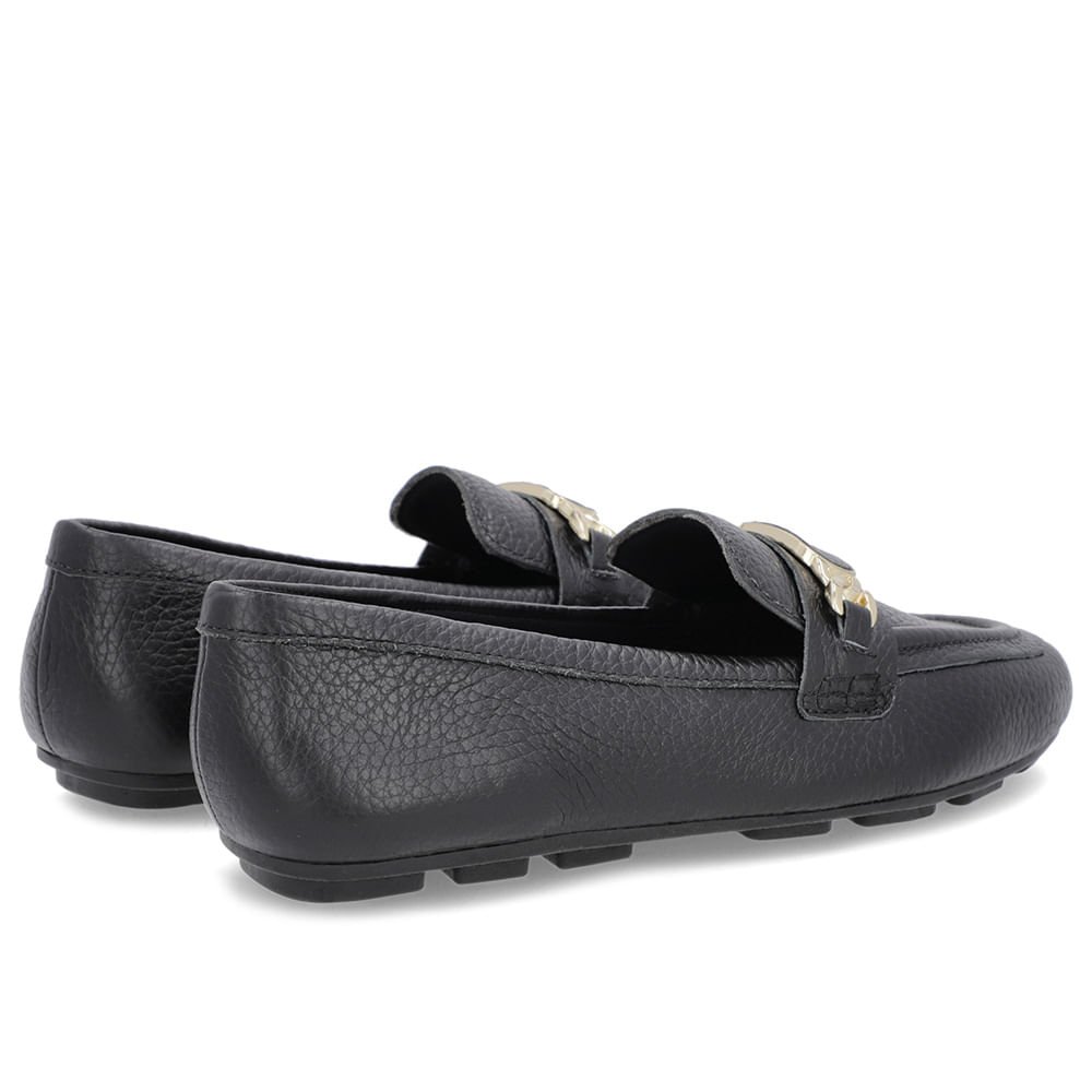 Loafer Preto Couro Textura Bridão Preto 3