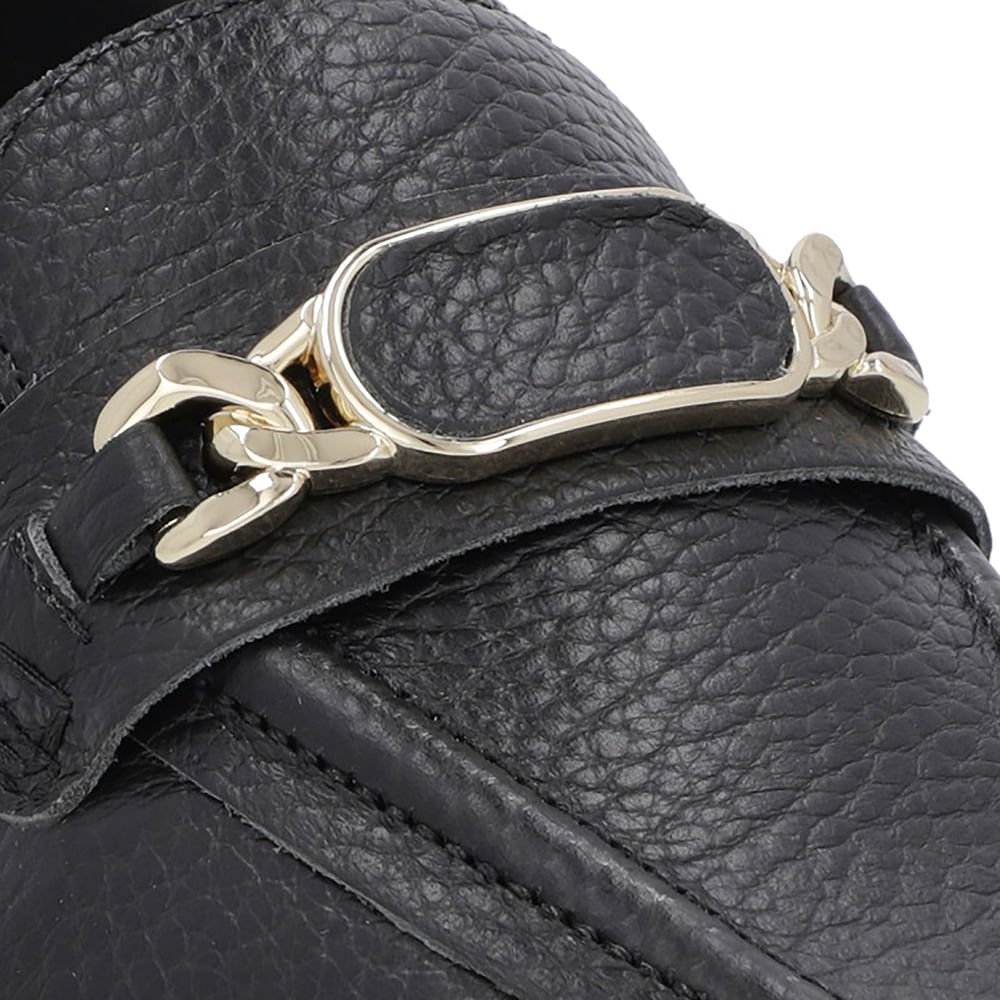 Loafer Preto Couro Textura Bridão Preto 4