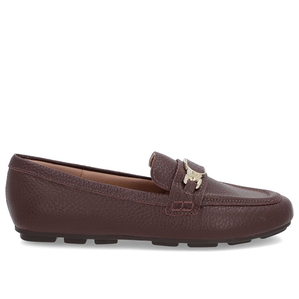 Loafer Marrom Couro Textura Bridão Marrom 1