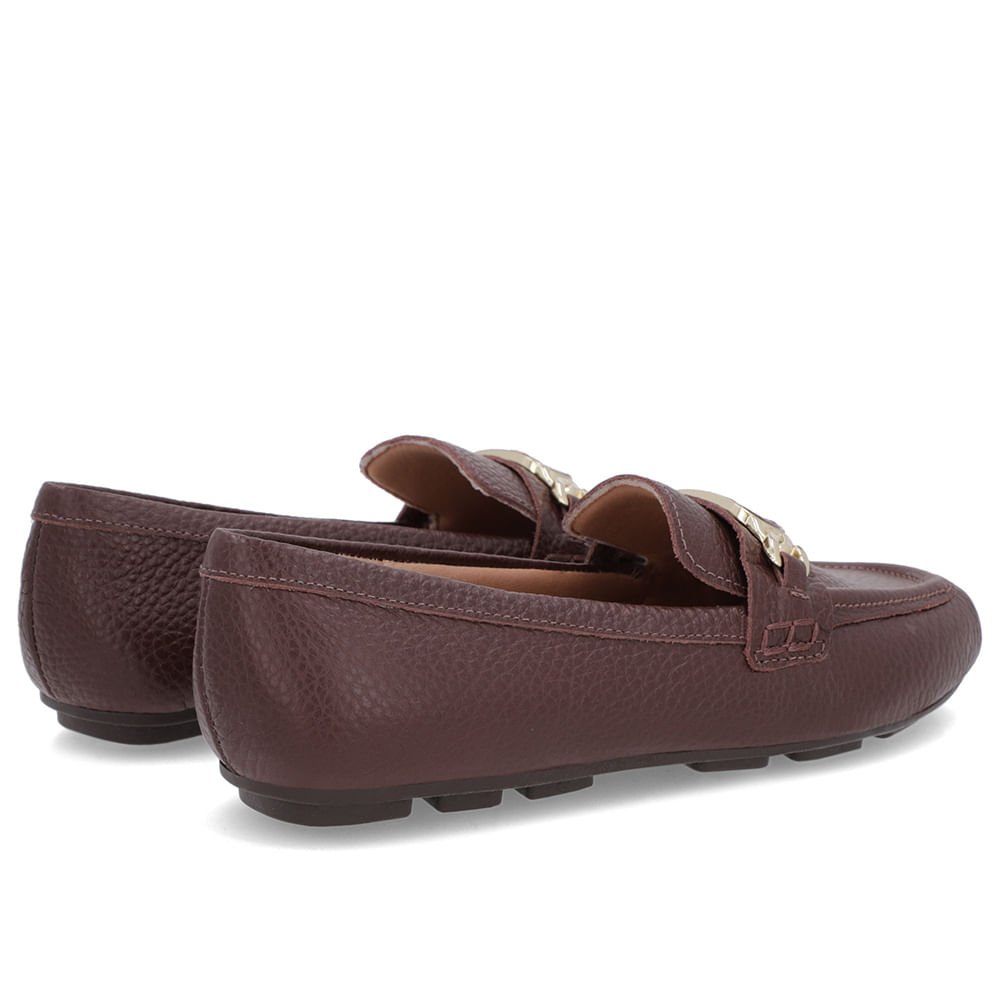 Loafer Marrom Couro Textura Bridão Marrom 3