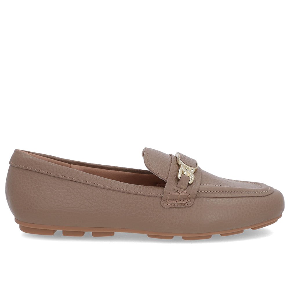 Loafer Marrom Claro Couro Textura Bridão