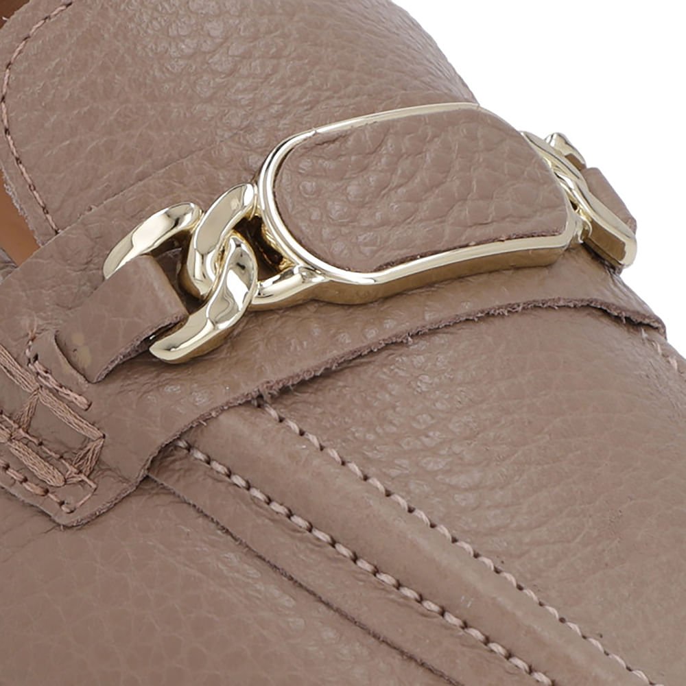 Loafer Marrom Claro Couro Textura Bridão Marrom 4
